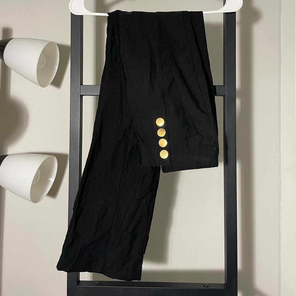 Nanette Lepore Black Trousers with Gold Accents